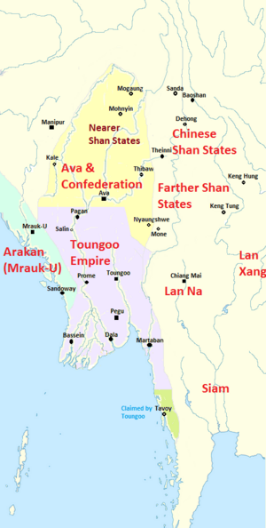 Burma (Myanmar) in 1545