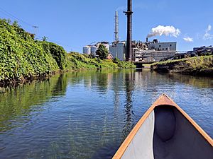 Champlain Feeder Canal near Finch Paper plant as seen from a canoe