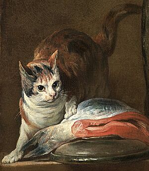 Chardin - Still Life With Cat and Fish, 1728 (cropped)