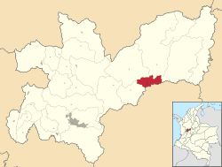 Location of the municipality and town of Marquetalia, Caldas in the Caldas Department of Colombia.