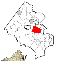 Location of Annandale in Fairfax County, Virginia