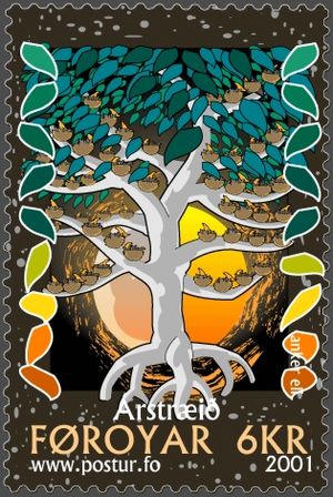 Faroe stamp 389 the tree of the year