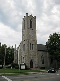 First Presbyterian Church Tower Batavia NY Aug 09