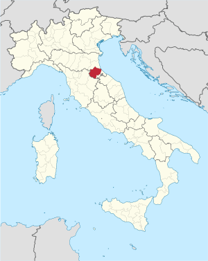 Map with the province of Forlì-Cesena in Italy