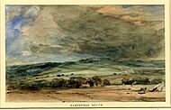 Hampstead Heath by John Constable watercolour