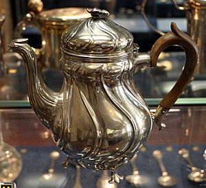Henrich petman. caffettiera in argento, viborg 1779-1799 circa