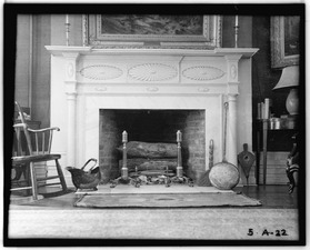 Historic American Buildings Survey, Hanns P. Weber, Photographer Mar. 1934, DETAIL OF MANTLE(DRAWING and RECEPTION R'MS EAST and WEST WALLS). - Clifford Miller House, State Route HABS NY,11-CLAV,2-6