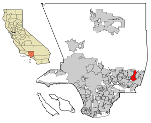 Location within California and Los Angeles County
