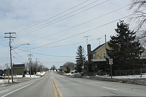 Looking east at downtown La Grange on U.S. Route 12