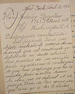 Letter written by Isabel González (April 1904)