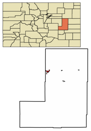 Location within Lincoln County and Colorado