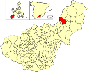 Location of Cortes de Baza in Granada
