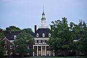 MacCracken Hall at dusk