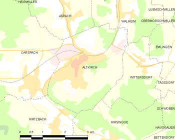 Map of the commune of Altkirch