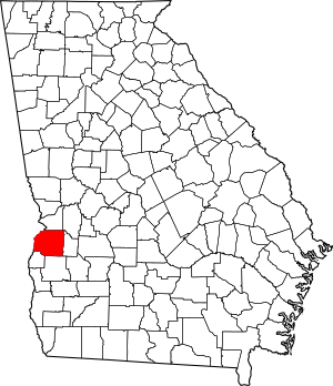 Map of Georgia highlighting Stewart County