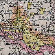 Map of Hamburg city state 1890
