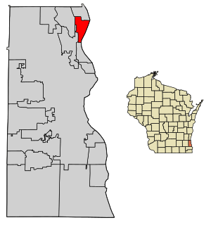 Location of Fox Point in Milwaukee County, Wisconsin.