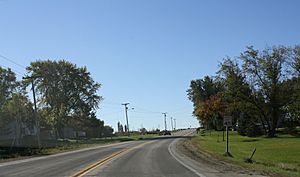 Looking south in Minnesota Junction on WIS 26