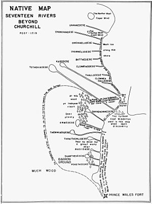 Native Map Seventeen Rivers beyond Churchill 1719 (1969)