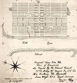 Original city plan for Brunswick, Georgia, 1771