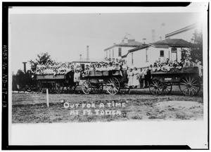 Photocopy, SCHOOLCHILDREN ENJOYING A WAGON RIDE, late 19th or early 20th century. Original photograph at State Historical Society of North Dakota, file No. TF851 - Fort Totten, 12 HABS ND,3-FOTO,1-13