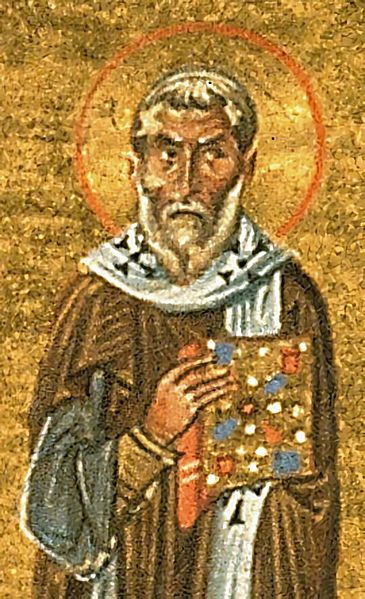 Pope Agatho (Menologion of Basil II) - cropped