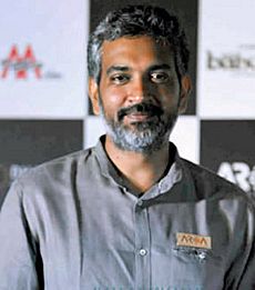 S. S. Rajamouli at the trailer launch of Baahubali