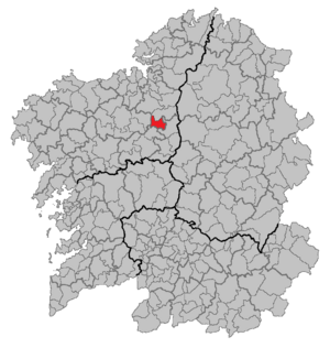 Location of Vilasantar within Galicia