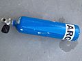 Submersible argon cylinder for dry suit inflation 1