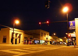 Downtown Sylacauga by night