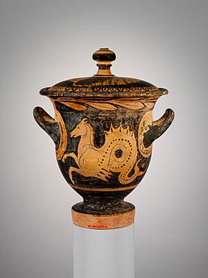 Terracotta bell-krater (mixing bowl) with lid MET DP232622