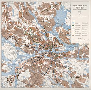 Tunnelbaneplan för Stockholm 1965