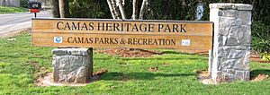 US-WA-Camas-heritage park-main sign-tar