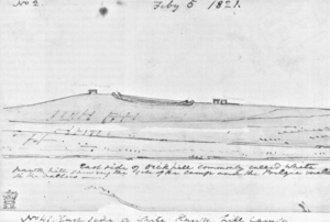 Whitehawk camp sketch from east 1821 Skinner BM Add MS 33658 f. 68