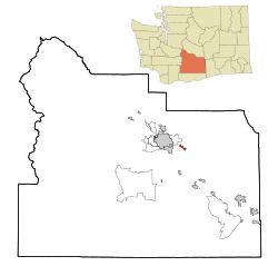 Location of Moxee, Washington