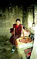 Young monk in meditation cell, Yerpa, Tibet. 1993