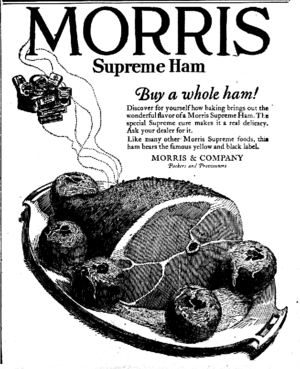 1922 Morris Supreme Ham newspaper ad