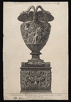 A marble vase placed on a pedestal. Etching by G.B. Piranesi Wellcome L0074701