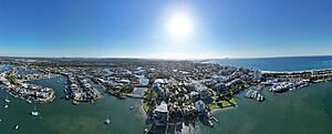 Aerial panorama of Mooloolaba