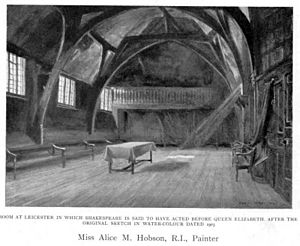Alice Mary Hobson - Room at Leicester in which Shakespeare is said to have Acted before Queen Elizabeth