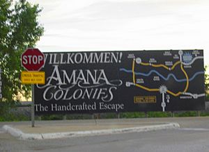 Amana Colonies Willkommen sign