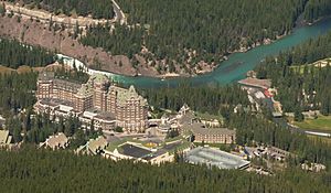 Banff Springs Hotel view from Sulphur Mountain