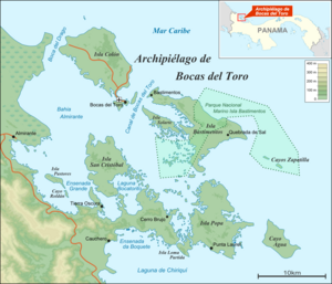 Bocas del Toro Archipelago map