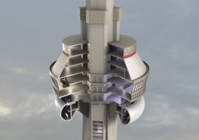CN Tower Turmkorb-Modell-blau