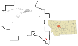 Location of Neihart, Montana