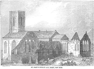 Church and Ruins of St. Mary's, New Ross, 1835 (IA jstor-30004042) (page 1 crop)