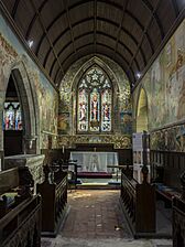 Clayworth church, Traquair Mural - chancel view (39710646270)