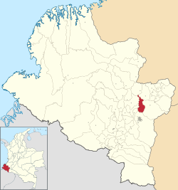 Location of the municipality and town of Chachagüí in the Nariño Department of Colombia.