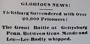 Corydon Democrat headline, July 4 1862