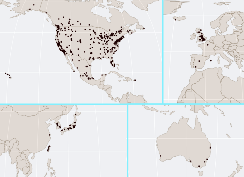 Costco footprint map Global 2021-01